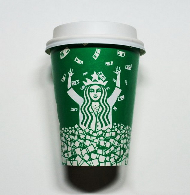 Дизайн на стаканчиках для кофе Starbucks