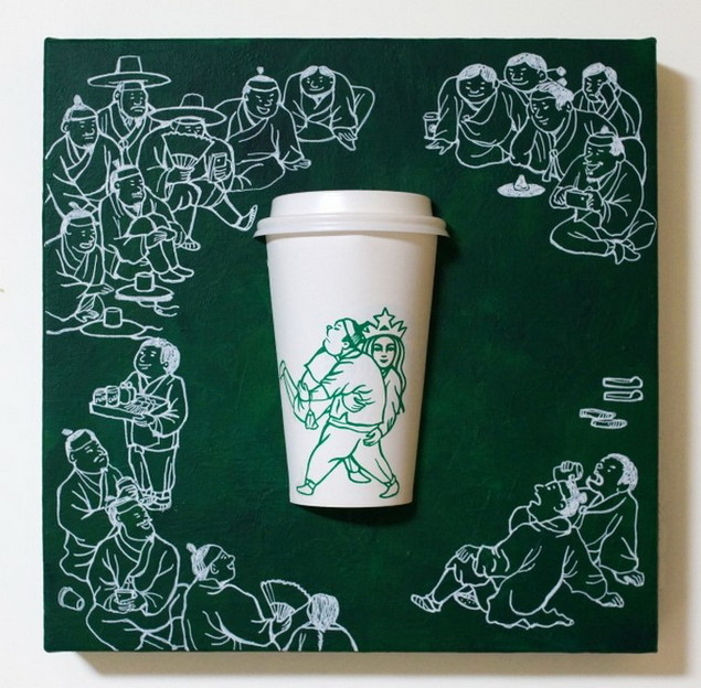 Дизайн на стаканчиках для кофе Starbucks