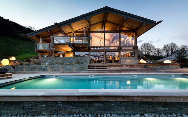 Дизайн дома шале в горах фото